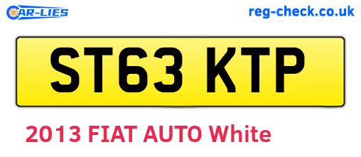 ST63KTP are the vehicle registration plates.