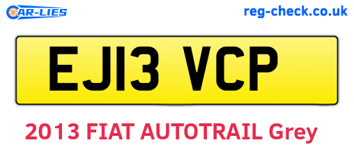 EJ13VCP are the vehicle registration plates.