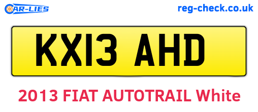 KX13AHD are the vehicle registration plates.