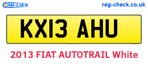 KX13AHU are the vehicle registration plates.