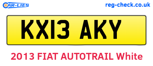 KX13AKY are the vehicle registration plates.