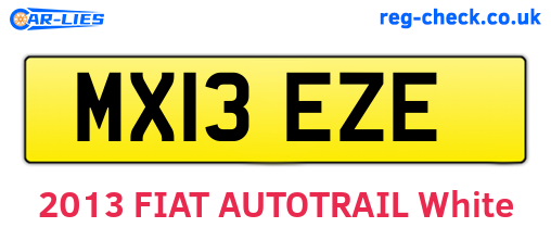 MX13EZE are the vehicle registration plates.