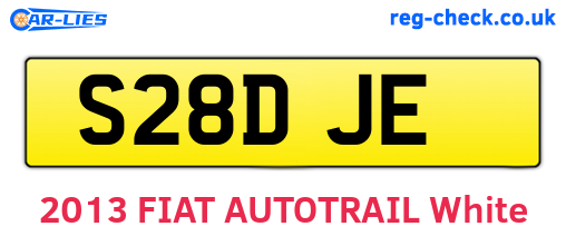 S28DJE are the vehicle registration plates.