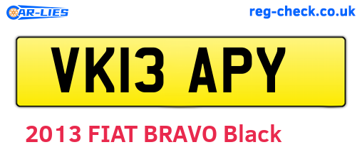 VK13APY are the vehicle registration plates.