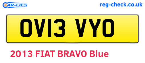 OV13VYO are the vehicle registration plates.