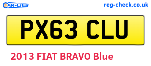 PX63CLU are the vehicle registration plates.