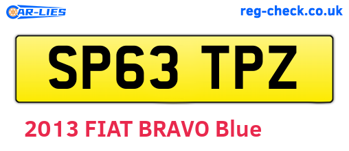SP63TPZ are the vehicle registration plates.