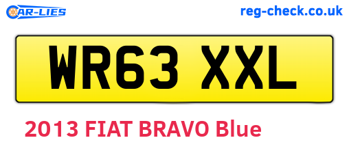 WR63XXL are the vehicle registration plates.