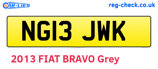 NG13JWK are the vehicle registration plates.