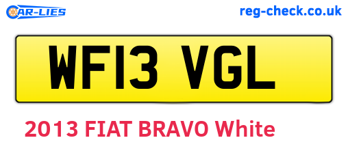 WF13VGL are the vehicle registration plates.