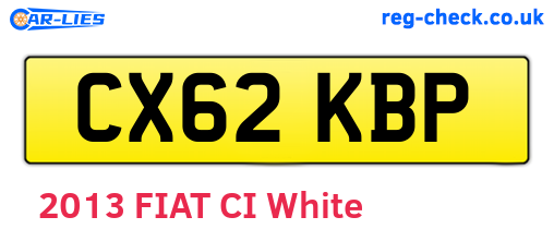 CX62KBP are the vehicle registration plates.