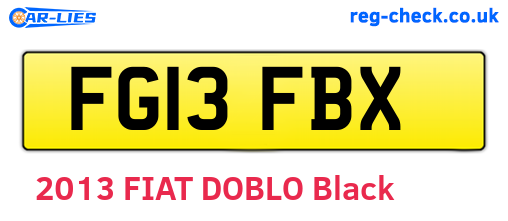 FG13FBX are the vehicle registration plates.