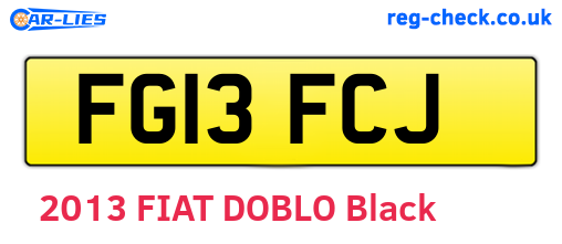 FG13FCJ are the vehicle registration plates.