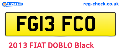FG13FCO are the vehicle registration plates.