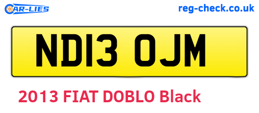 ND13OJM are the vehicle registration plates.