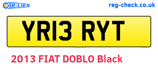 YR13RYT are the vehicle registration plates.