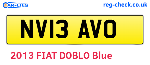 NV13AVO are the vehicle registration plates.