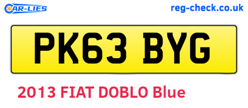 PK63BYG are the vehicle registration plates.