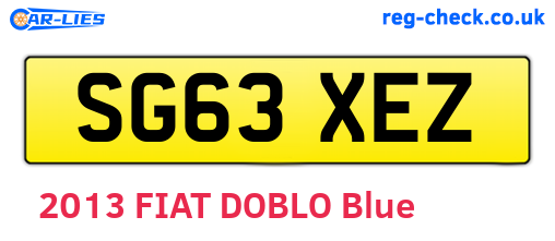 SG63XEZ are the vehicle registration plates.