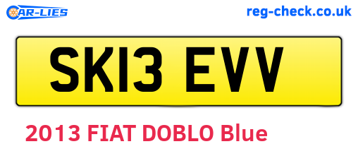SK13EVV are the vehicle registration plates.