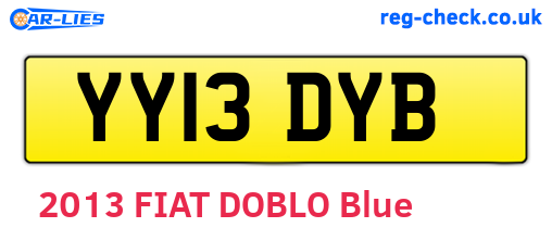 YY13DYB are the vehicle registration plates.