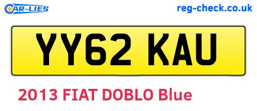 YY62KAU are the vehicle registration plates.
