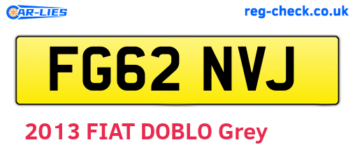FG62NVJ are the vehicle registration plates.