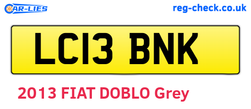 LC13BNK are the vehicle registration plates.