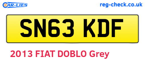 SN63KDF are the vehicle registration plates.