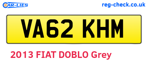 VA62KHM are the vehicle registration plates.