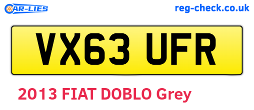 VX63UFR are the vehicle registration plates.