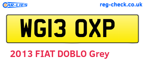 WG13OXP are the vehicle registration plates.