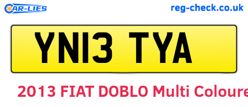 YN13TYA are the vehicle registration plates.