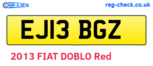 EJ13BGZ are the vehicle registration plates.