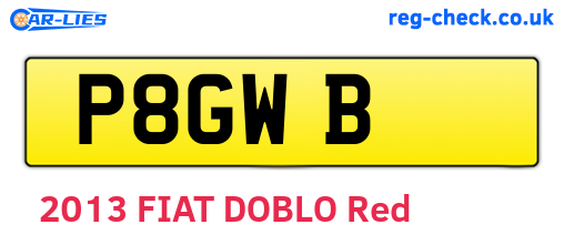 P8GWB are the vehicle registration plates.