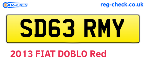 SD63RMY are the vehicle registration plates.