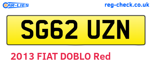 SG62UZN are the vehicle registration plates.