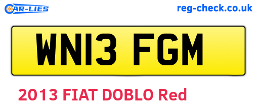 WN13FGM are the vehicle registration plates.