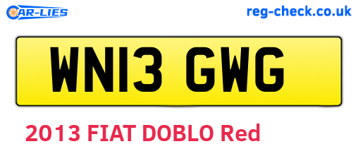 WN13GWG are the vehicle registration plates.