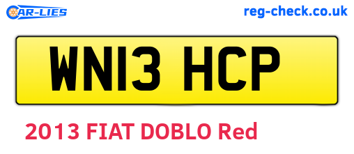 WN13HCP are the vehicle registration plates.