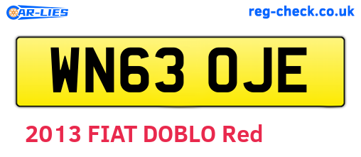 WN63OJE are the vehicle registration plates.