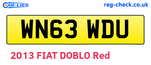WN63WDU are the vehicle registration plates.