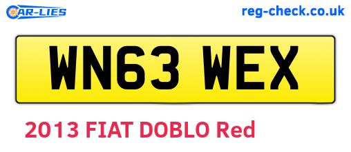 WN63WEX are the vehicle registration plates.