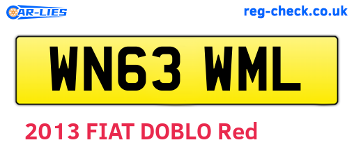 WN63WML are the vehicle registration plates.