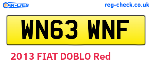 WN63WNF are the vehicle registration plates.