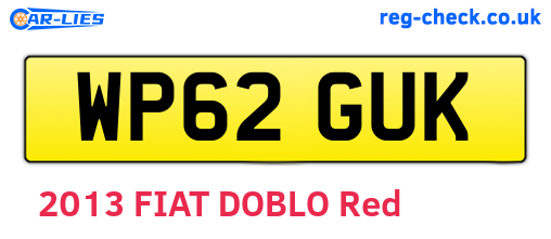 WP62GUK are the vehicle registration plates.