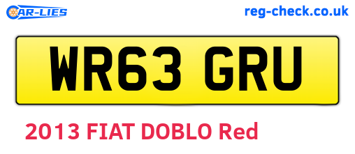WR63GRU are the vehicle registration plates.