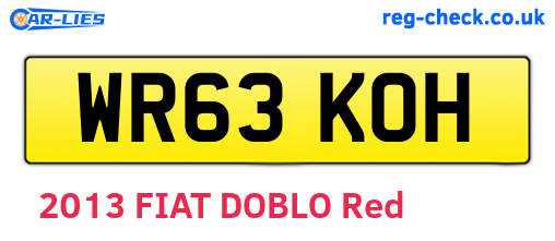 WR63KOH are the vehicle registration plates.