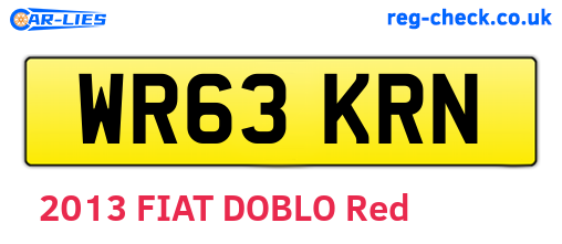 WR63KRN are the vehicle registration plates.