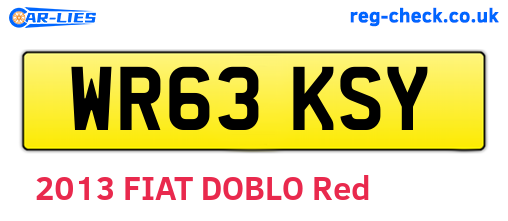 WR63KSY are the vehicle registration plates.